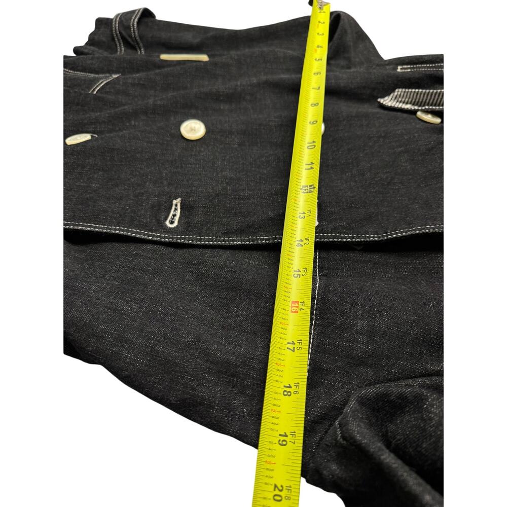VTG Y2K Lauren Jeans Co. Ralph Lauren Dark Wash Denim Trench Coat M NWOT - Picture 7 of 11